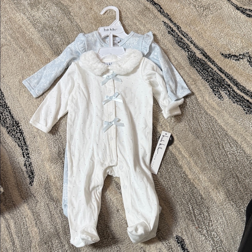 Elegant White and Blue Kids One Piece set